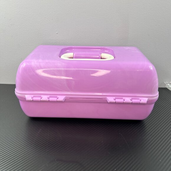 Vintage Caboodles Purple Plastic Tiered  Makeup Travel Case Organizer w/ Mirror - Picture 5 of 14